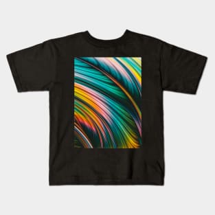 Multicolored Abstract Art Strands Kids T-Shirt